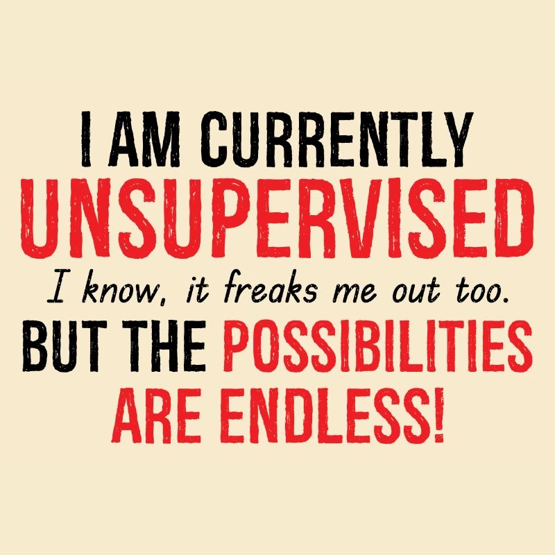 I Am Currently Unsupervised Possibilities Endless