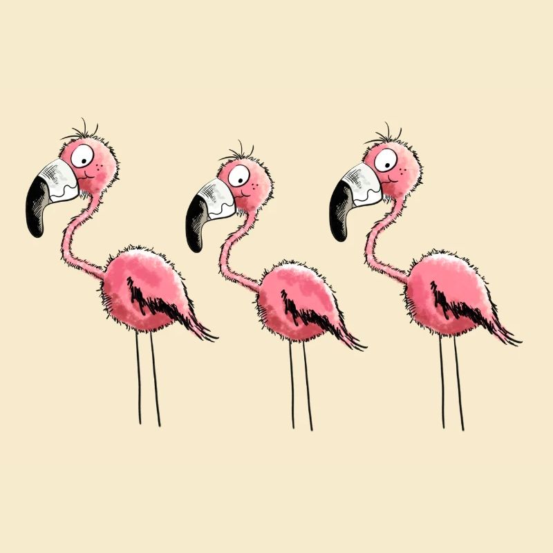 Three Flamingos