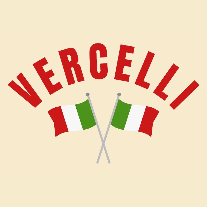 Vercelli with Italian Flags