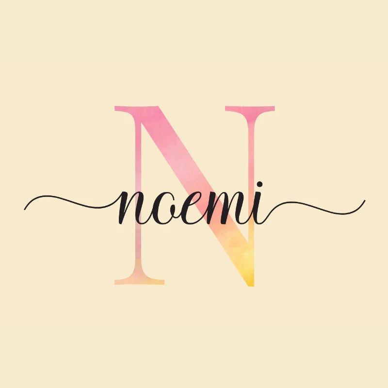 N | Monogram | Name | Noemi |Watercolor
