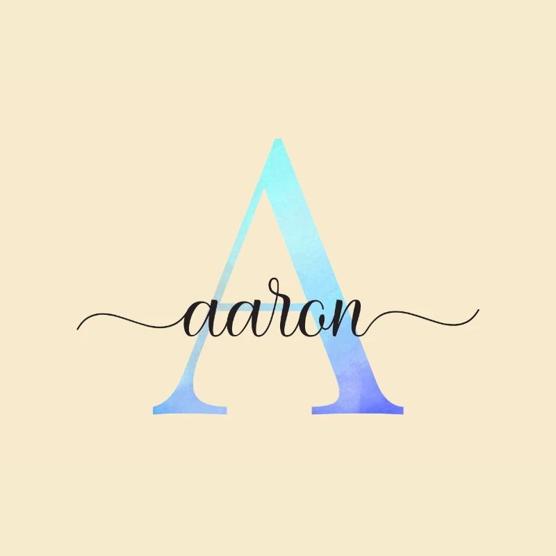A| Monogramme | Nom | Aaron| Aquarelle