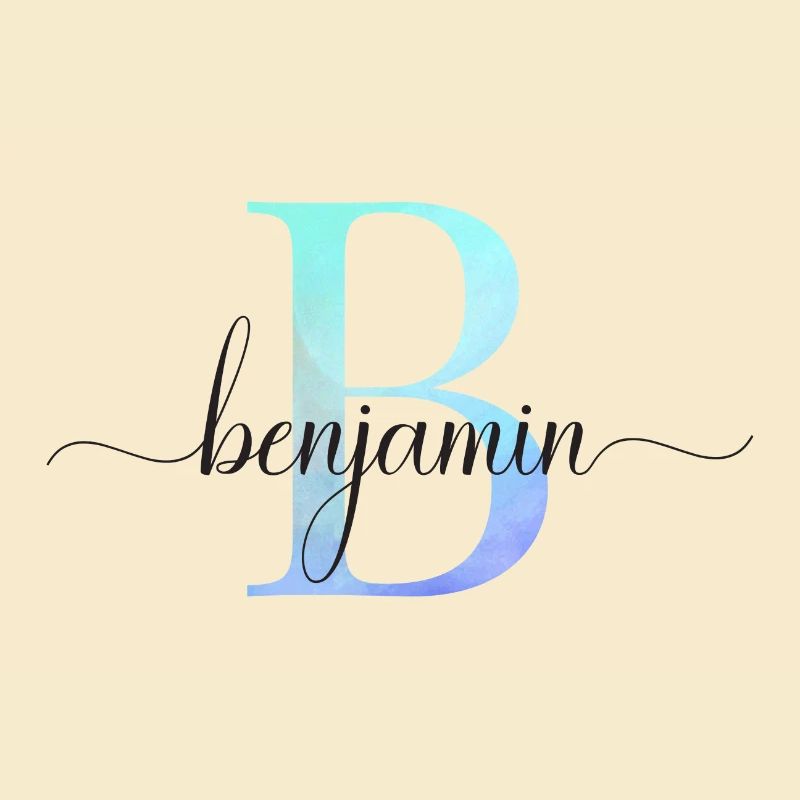 B| Monogramme | Nom | Benjamin | Aquarelle