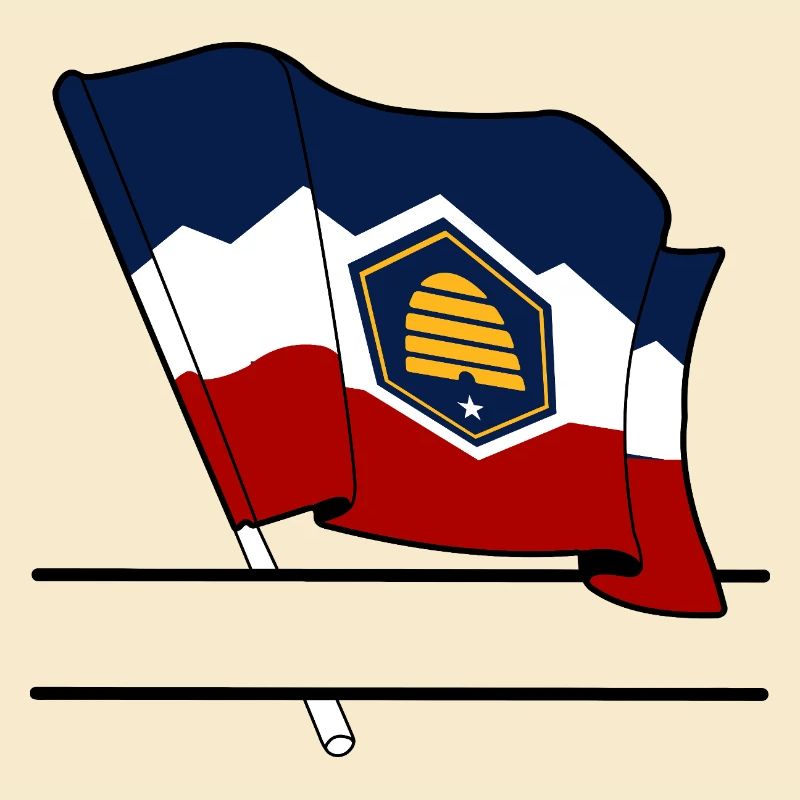 Flag Utah text banner