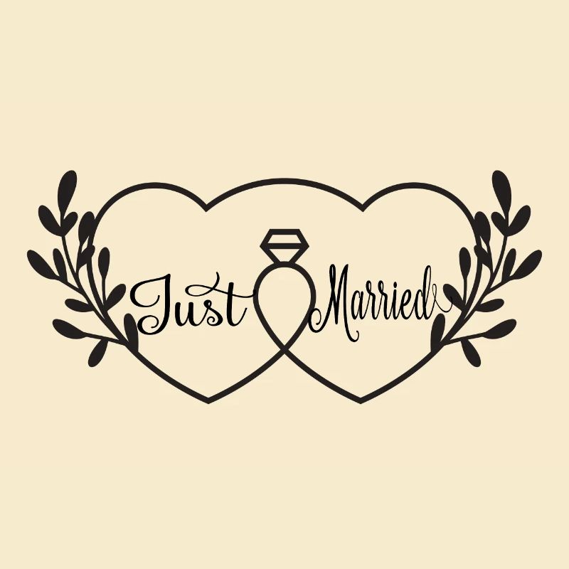 Verschlungene Herzen & Ring - Just Married