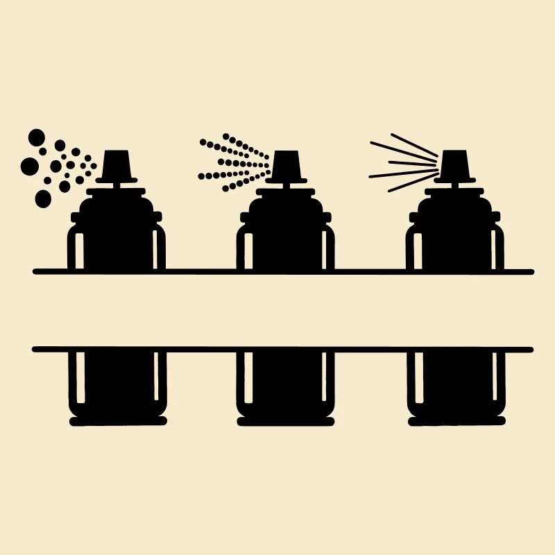 Three paint spray cans