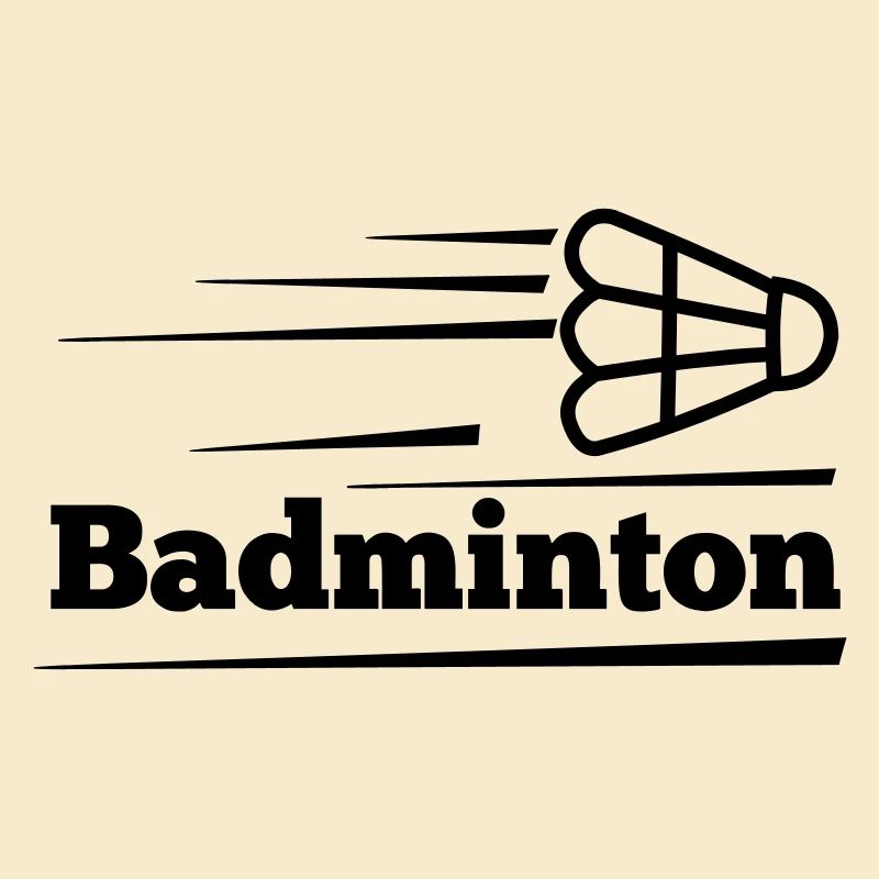 Badmintontext mit überfliegendem Shuttle