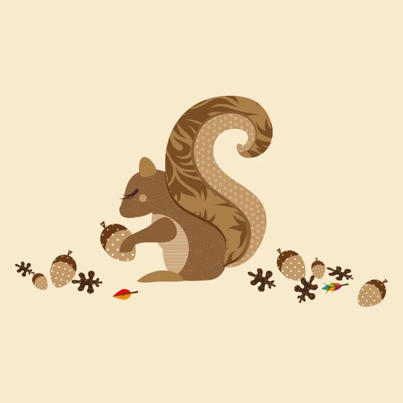 Ein Eichhörnchen mit einer Eichel