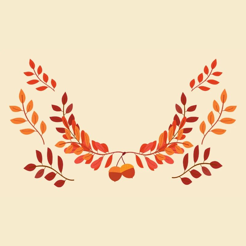 Autumn Leaf Wreath Fire Colors