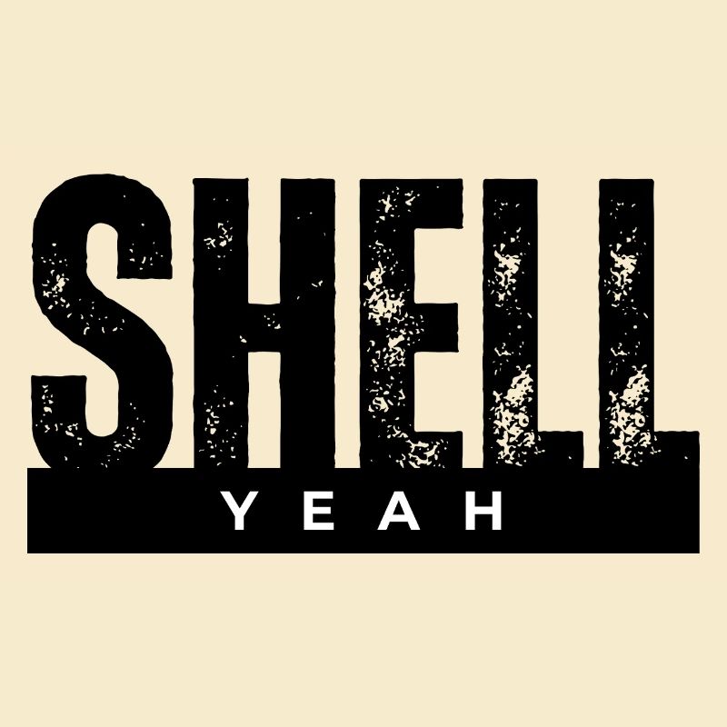 Yeah Bold Lettering on Black