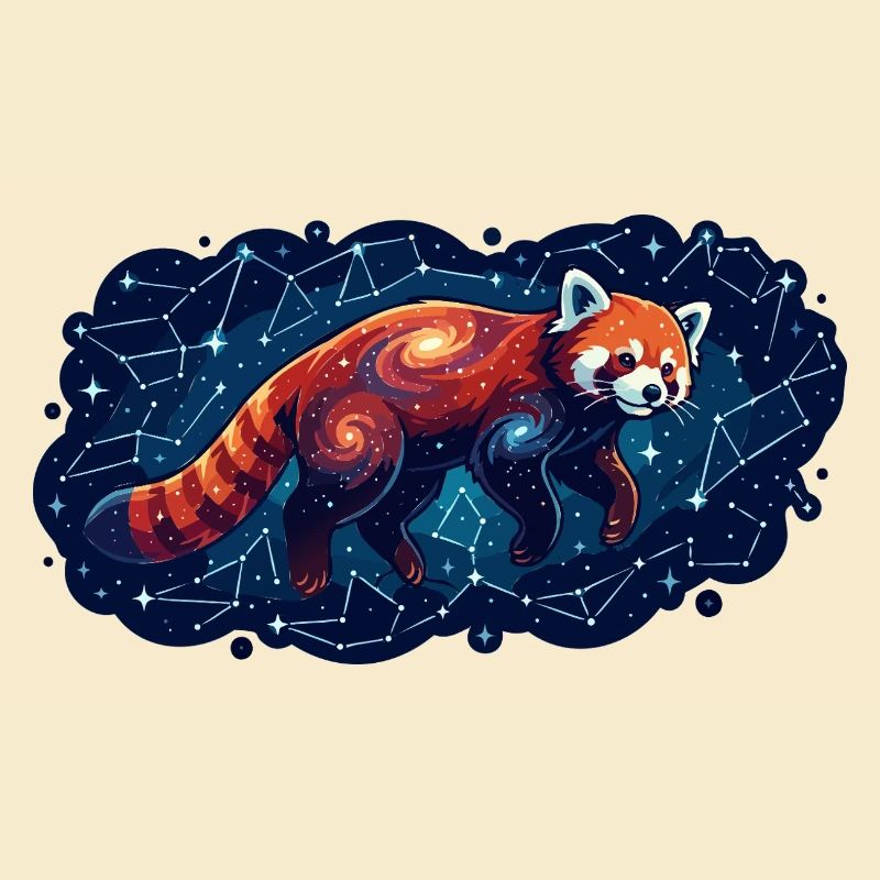 Kosmischer Roter Panda Konstellation Sternbild