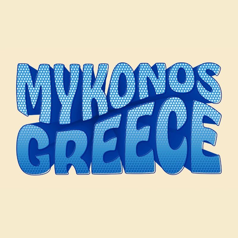 Mykonos Grèce Design à Points Bleus