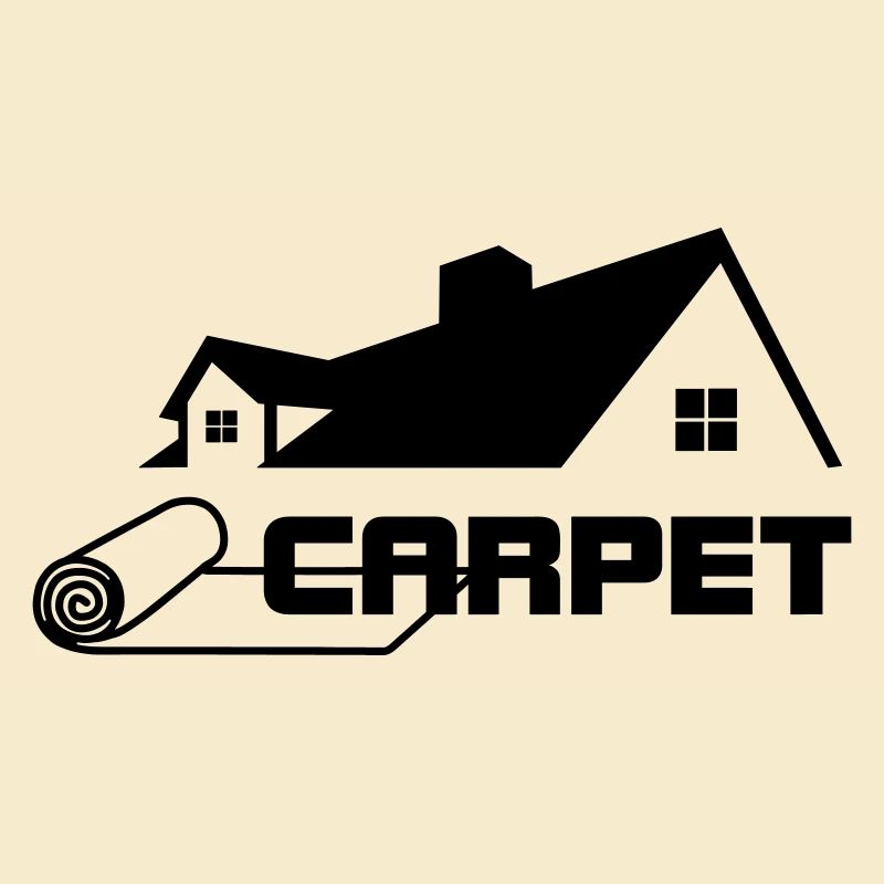 Carpet rolls logo with house