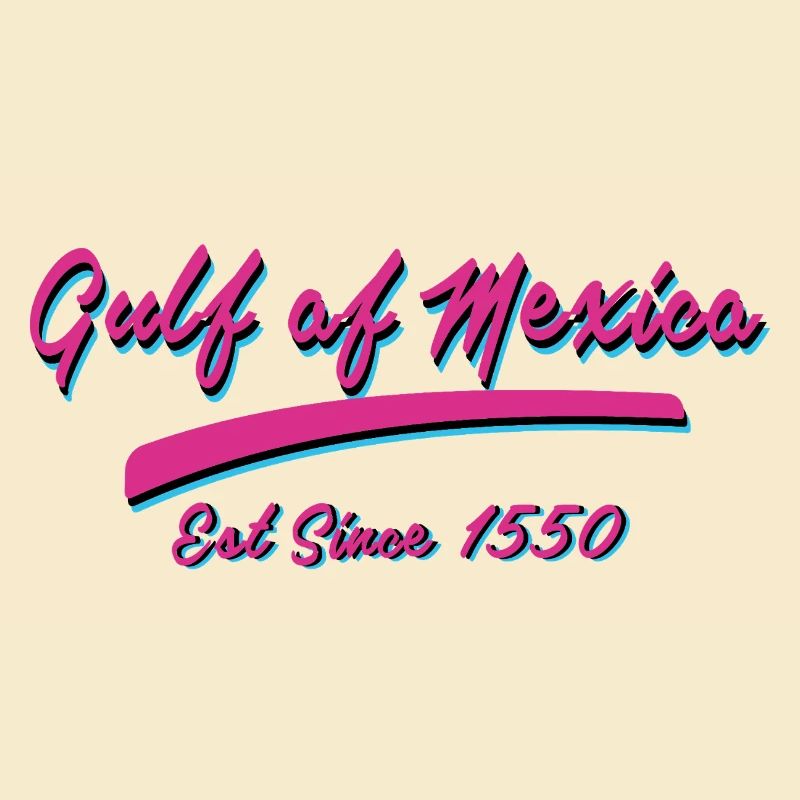 Conception de texte rétro du golfe du Mexique