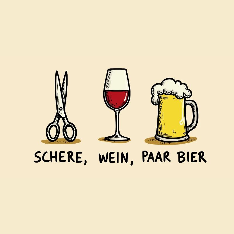 Scissors Wine Couple Beer Funny Party Pun
