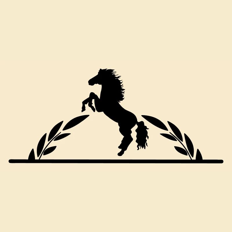 Tänzelndes Pferd im halben Lorbeerkranz