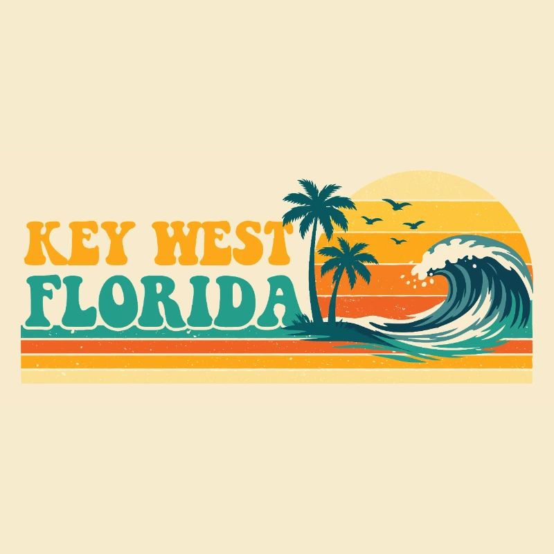 Key West Florida Retro Spring Break Beach Vibe