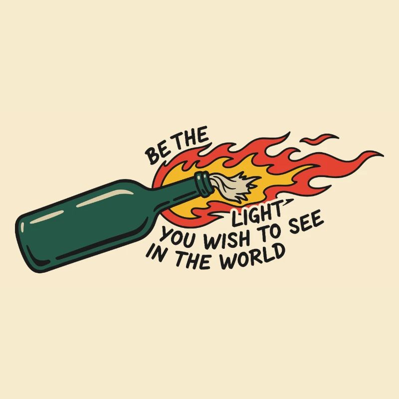Flammende Flasche sei das Licht