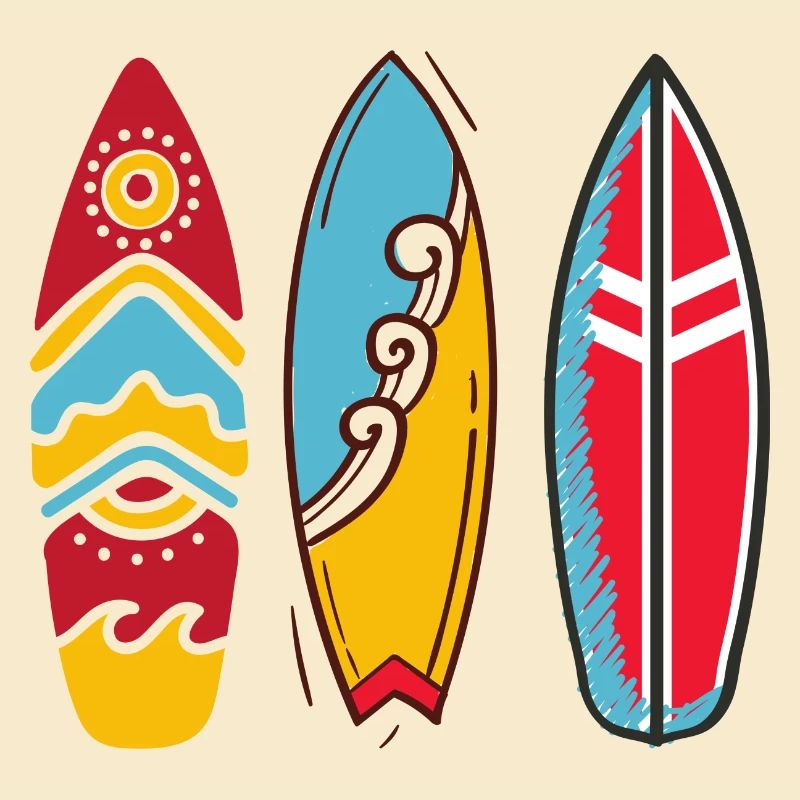 Drei Pop-Art-Surfbretter