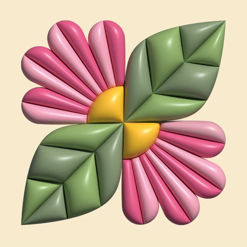 Carré de fleur 3D