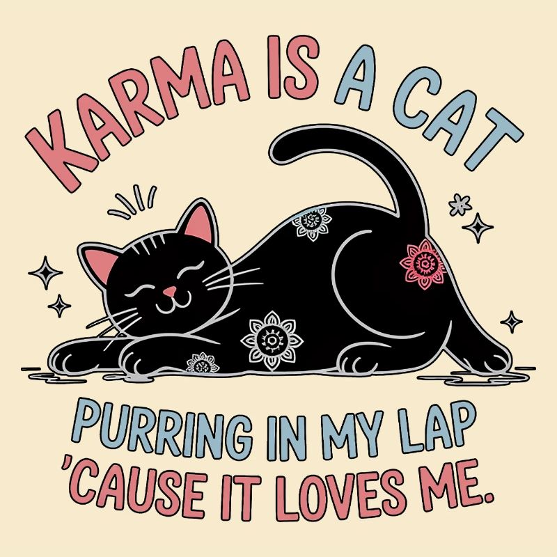 Karma ist eine Katze – Peaceful Cat Design
