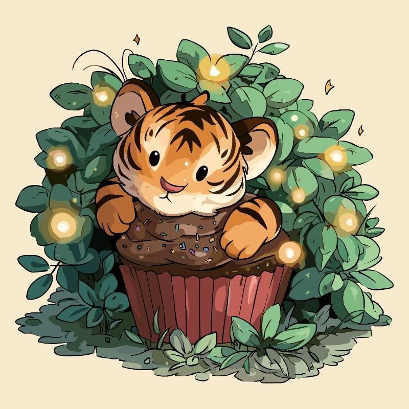 Kuscheltiger Cupcake im Dschungel