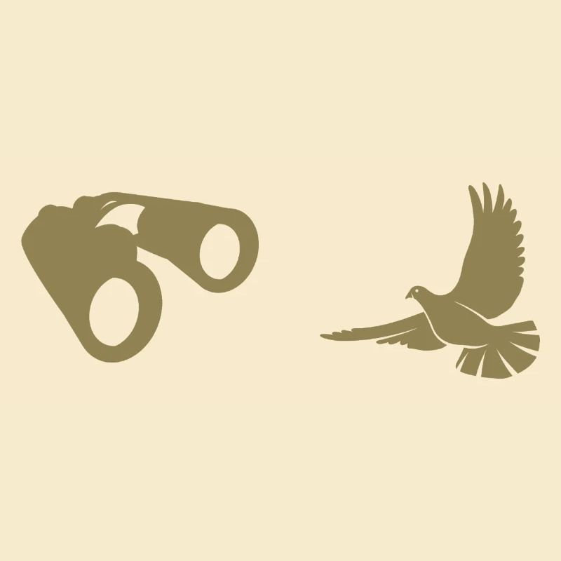 Minimalist Bird Watching Silhouette