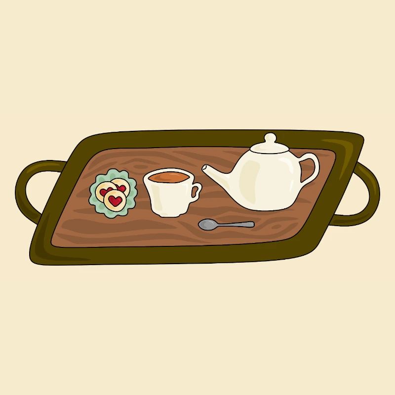 Tea Time Tray Illustration