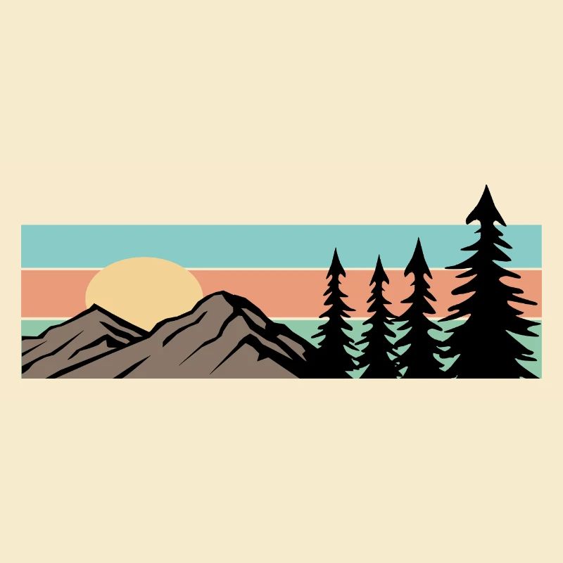 Camping Forest Mountain Rétro