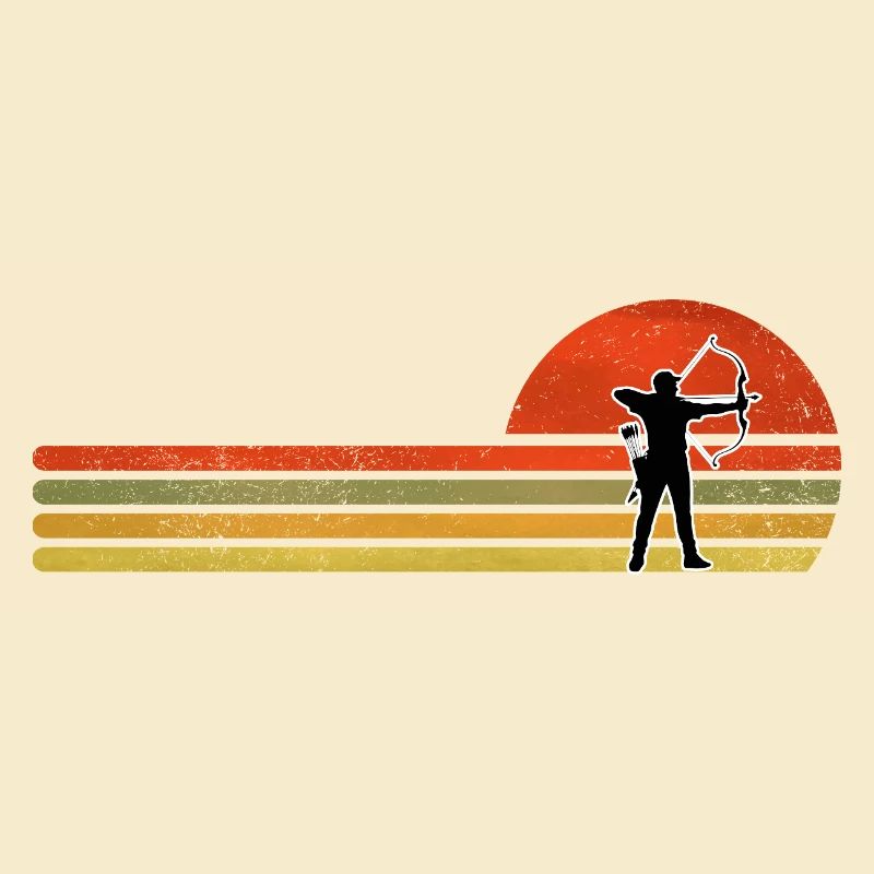 Silhouette rétro de Sunset Archer