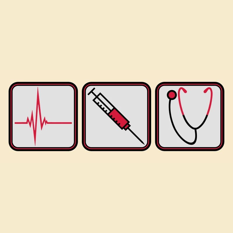 Docteur 3 boutons seringue logo Écoute du stéthoscope