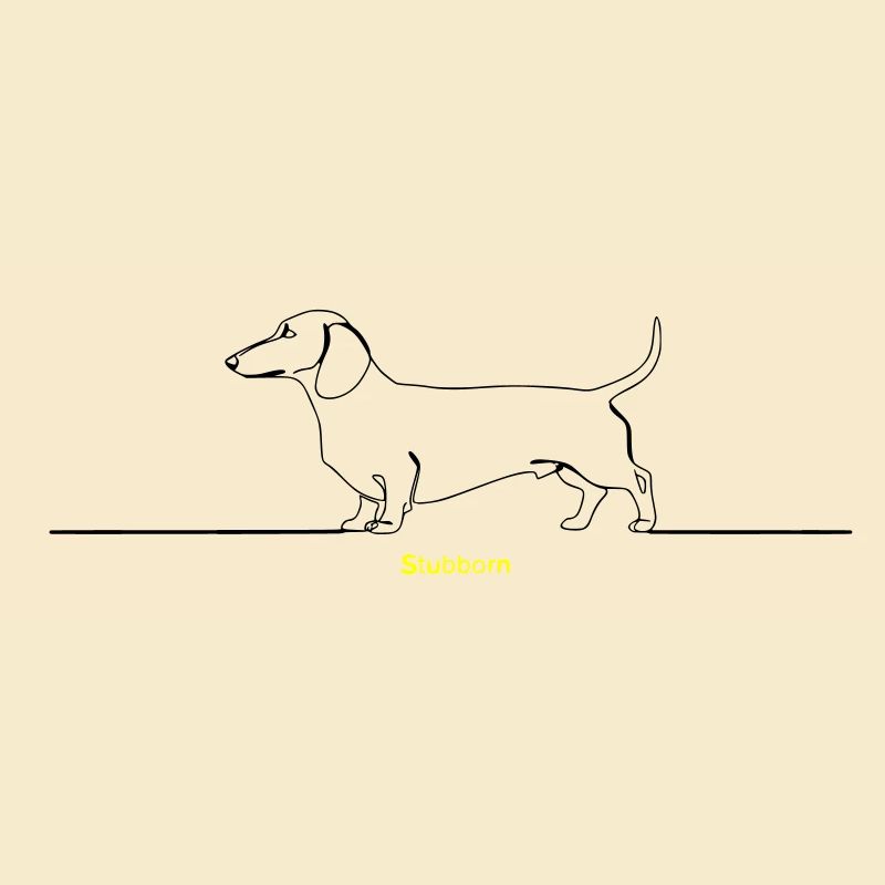 Dackel Stur Line Art Spruch