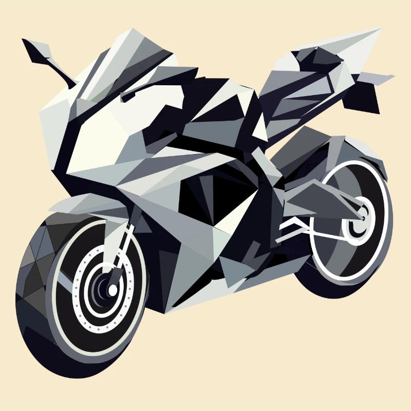 Futuristic motorcycle in geometric design