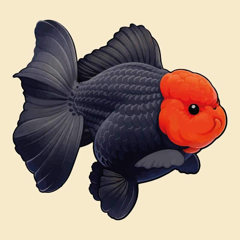 Grade Black Oranda with Red Head HQ Goldfish
