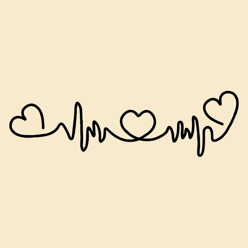 Herzfrequenz mit drei Herzen