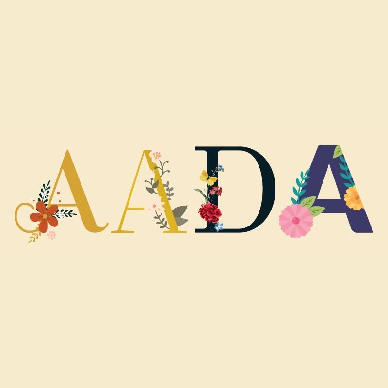AADA Name mit Blumen geschmückt
