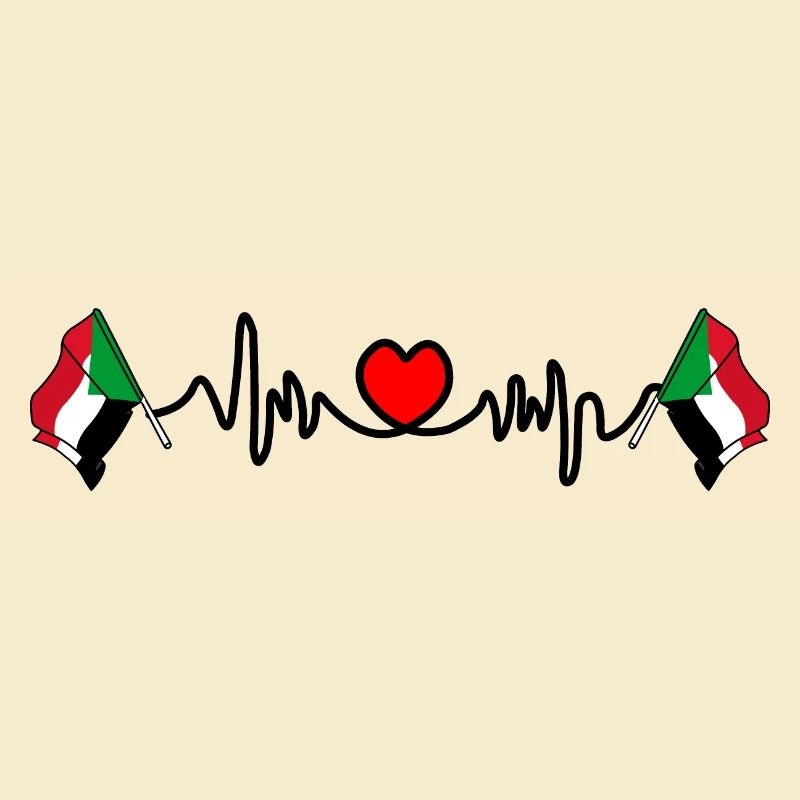 Herzfrequenz Cardio Flagge Sudan