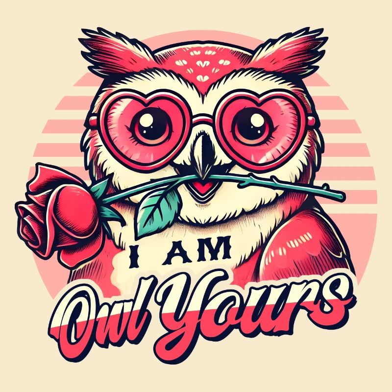 Verliebte Retro-Eule - Süßes Valentinstag Design