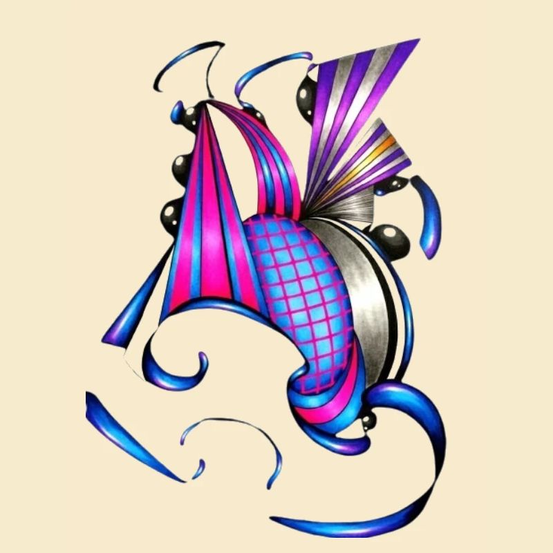 Farbige Spiral- und Fächerkunst