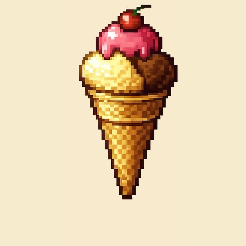 Retro Pixel Eiscreme Cone