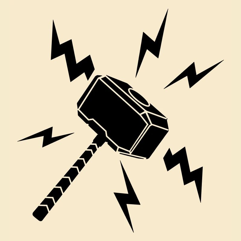 Thor hammer with lightning