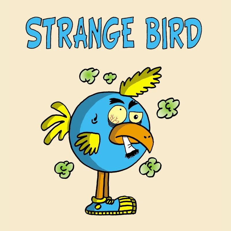 Oiseau bleu étrange