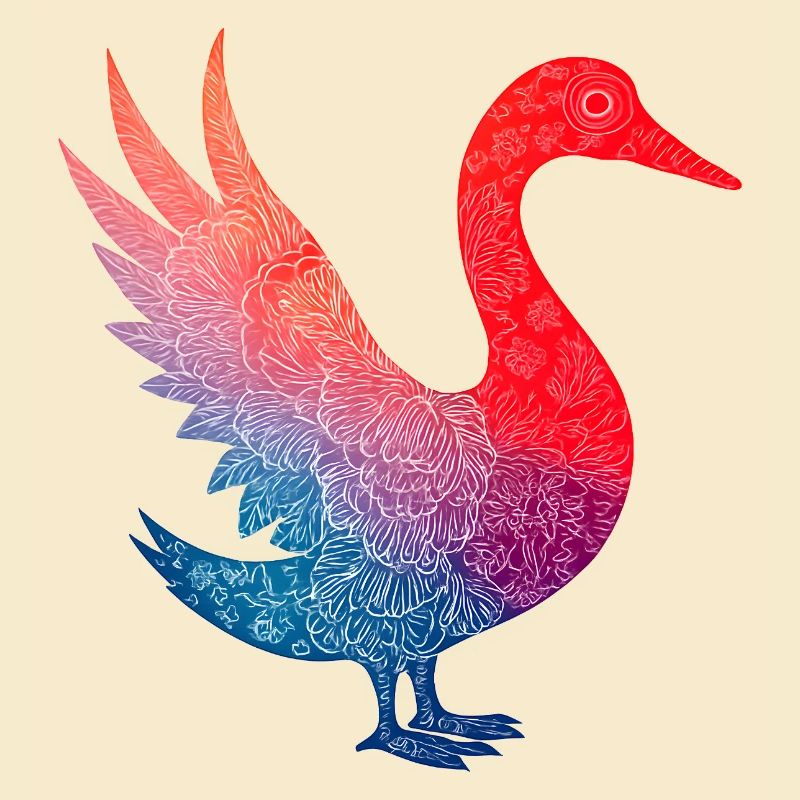 Flamant coloré motif fleurs