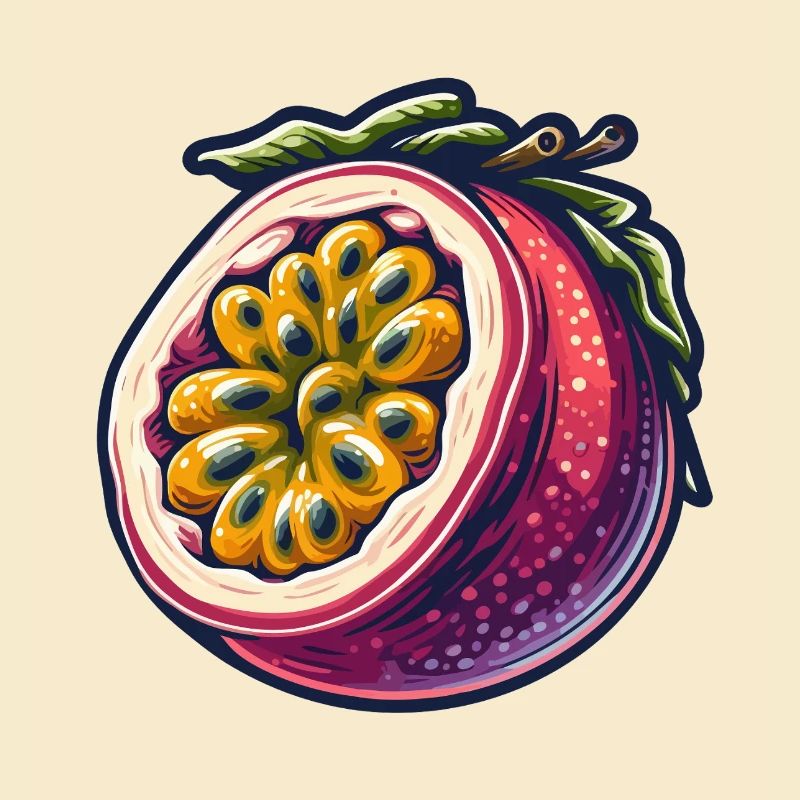 Passion Fruit Colorful Illustration