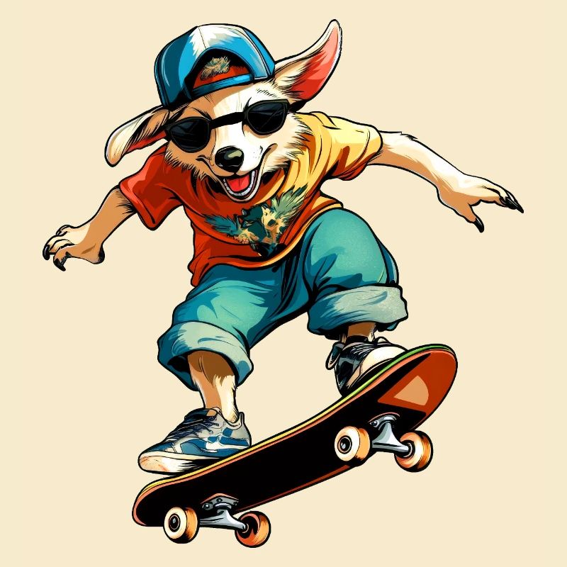 Skateboard Australian Shepherd - Chien