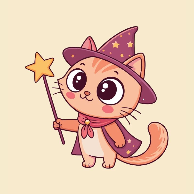 Chaton Magicien Pastel