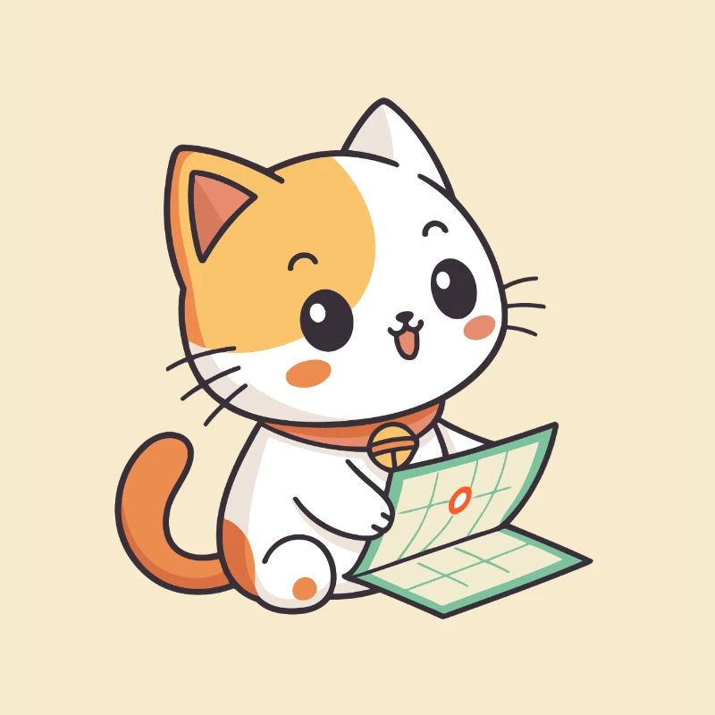 Chat kawaii avec calendrier