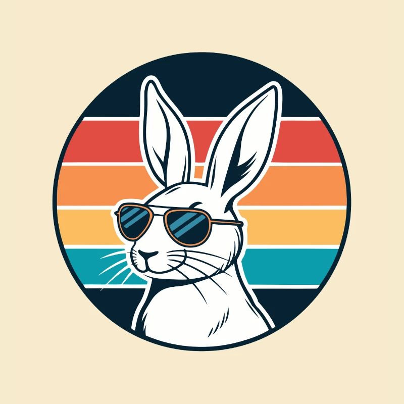 Lapin rétro ensoleillé avec lunettes