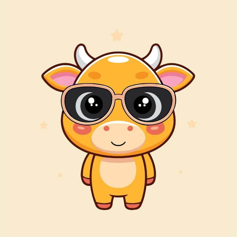 Chic cow with dark glasses