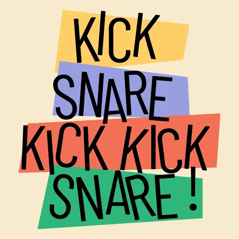 Kick Snare Drum Beat Farbenfroh, Retro-Jazz-Typ