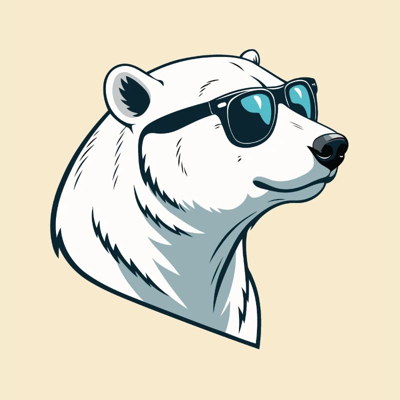 Eisbär mit Brille